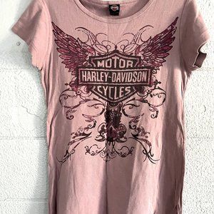 Woman's Motor Harley Davidson Cycles Wings T Shirt